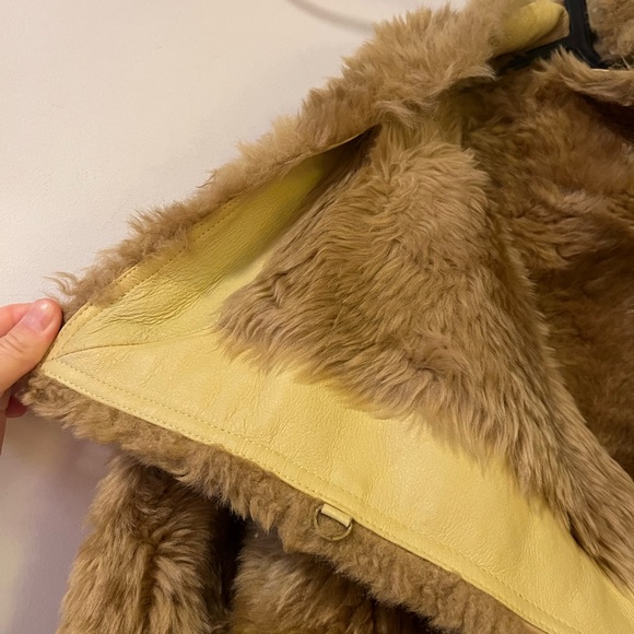 ACNE Studios Lamb Shearling Sheepskin coat teddy bear Green Brown - Picture 16 of 16